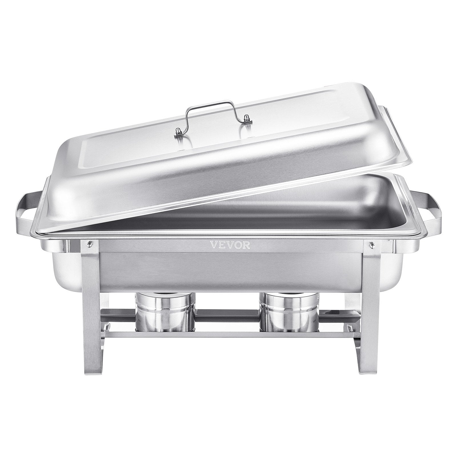 8 Qt 2 Pack Rectangle Chafing Dish Buffet Set Fullsize Pan Stainless Steel