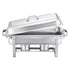 8 Qt 2 Pack Rectangle Chafing Dish Buffet Set Fullsize Pan Stainless Steel