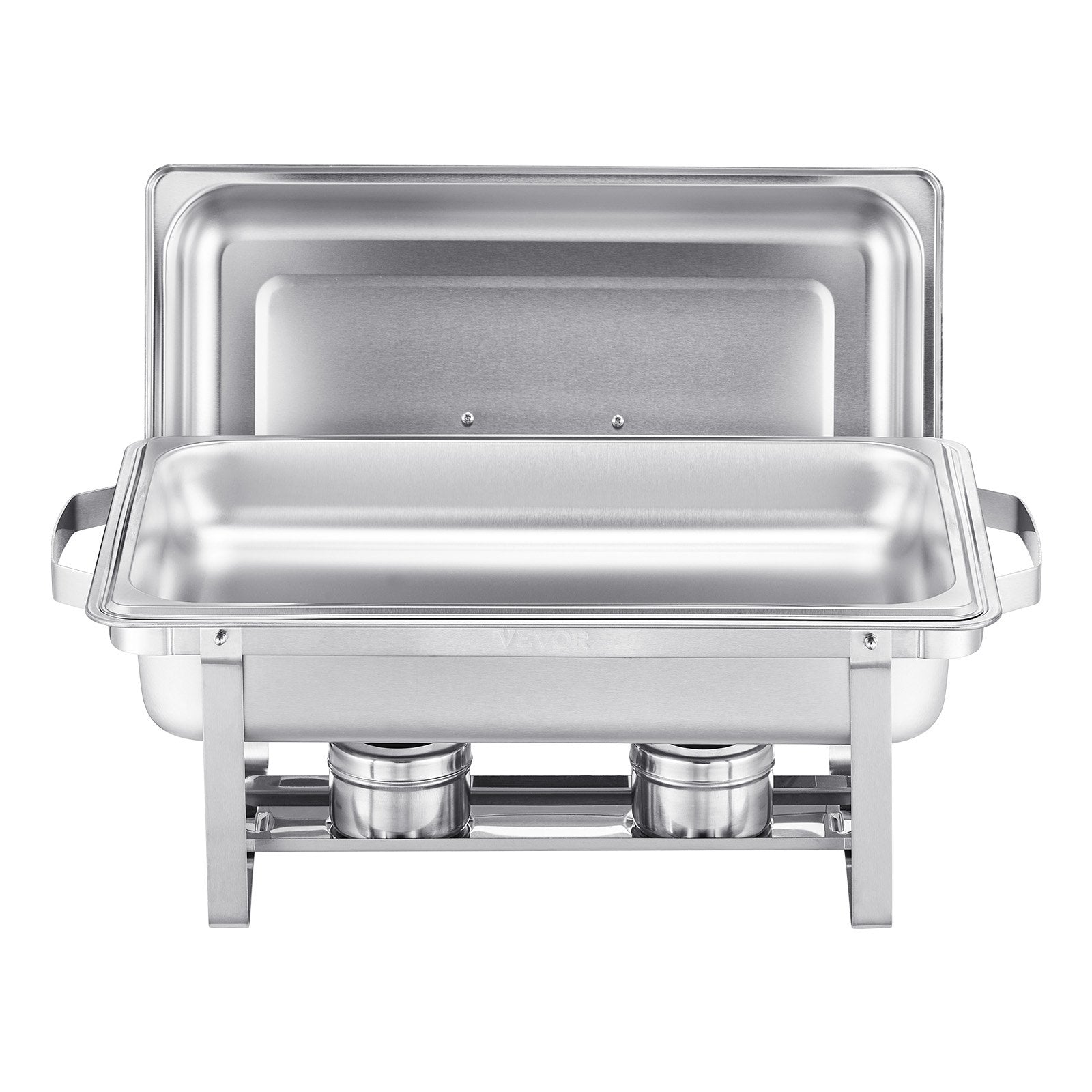 8 Qt 2 Pack Rectangle Chafing Dish Buffet Set Fullsize Pan Stainless Steel