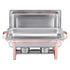Chafing Dish Buffet Set, 8 Qt 2 Pack, Stainless Steel Chafer with 2 Full Size Pans, Rectangle Catering Warmer Server with Lid Water Pan Stand Fuel Holder, for Wedding Party Banquet, Rose Gold