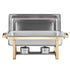 Chafing Dish Buffet Set, 8 Qt 4 Pack, Stainless Steel Chafer with 2 Full Size and 4 Half Size Pans, Rectangle Catering Warmer Server with Lid Water Pan Stand, for Weddings Parties Banquets, Gold