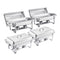8 Qt 4 Pack Rectangle Chafing Dish Buffet Set Fullsize Pan Stainless Steel