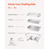 8 Qt 4 Pack Rectangle Chafing Dish Buffet Set Fullsize Pan Stainless Steel