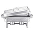 8 Qt 4 Pack Rectangle Chafing Dish Buffet Set Fullsize Pan Stainless Steel