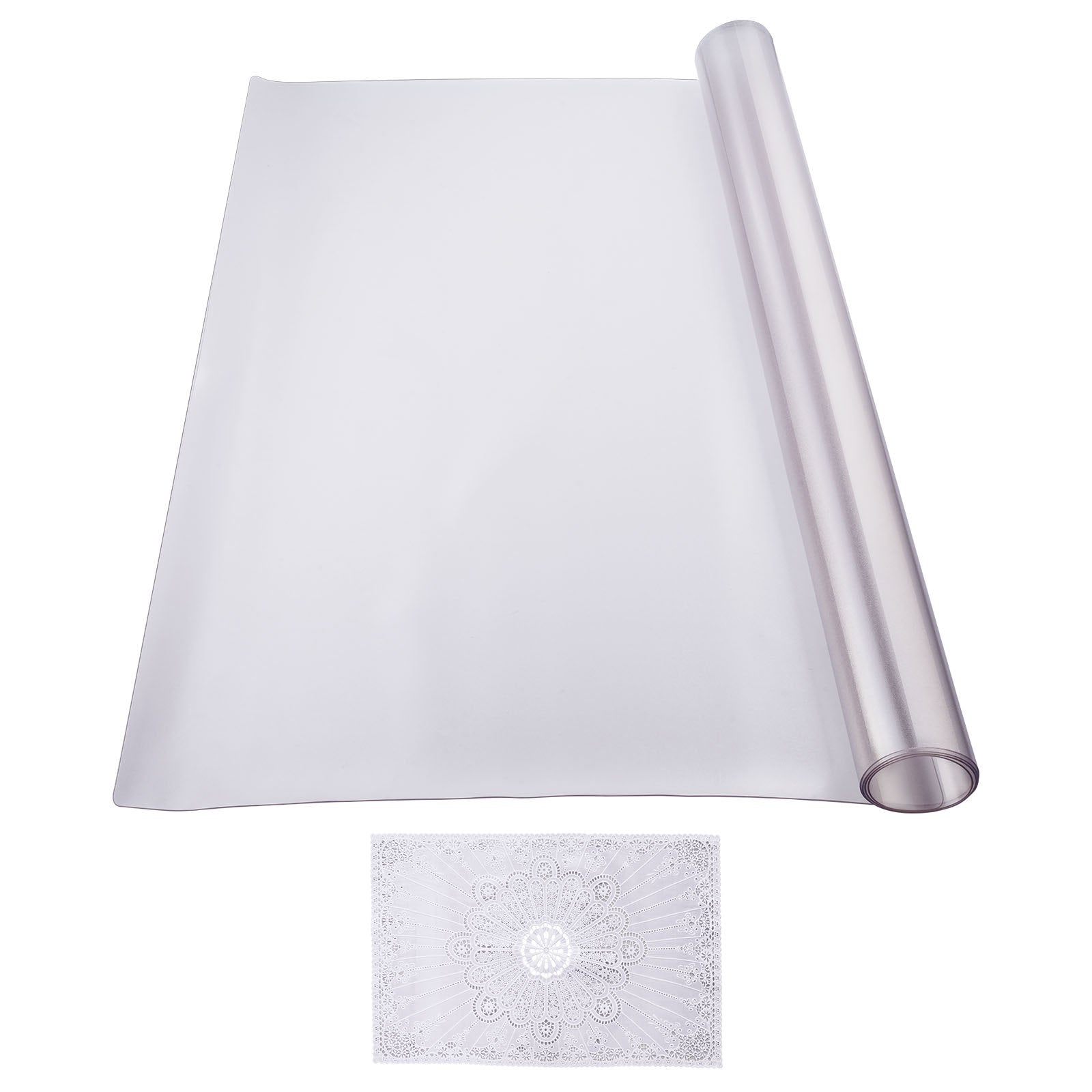 Plastic Table Cover, 42 x 60 Inch 1.5 mm Thick Frosted Table Protector, Rectangle PVC Desk Mat, Waterproof & Easy Cleaning Desk Pad Tablecloth, for Office Dresser Dining Room Table Night Stand