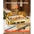 9Qt Roll Top Chafing Dish Buffet Set Gold Stainless Steel Warmer, Visible Lid
