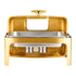 9Qt Roll Top Chafing Dish Buffet Set Gold Stainless Steel Warmer, Visible Lid