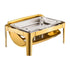 9Qt Roll Top Chafing Dish Buffet Set Gold Stainless Steel Warmer, Visible Lid