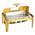 9Qt Roll Top Chafing Dish Buffet Set Gold Stainless Steel Warmer, Visible Lid