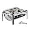Roll Top Chafing Dish Buffet Complete Set, 9 Qt 1 Pack Stainless Steel Chafer with 2 Half Size Pans, Rectangle Catering Warmer Server with Visible Lid Water Pan Folding Stand Fuel Holder, Silver