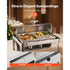 Roll Top Chafing Dish Buffet Complete Set, 9 Qt 1 Pack Stainless Steel Chafer with 2 Half Size Pans, Rectangle Catering Warmer Server with Visible Lid Water Pan Folding Stand Fuel Holder, Silver