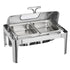 Roll Top Chafing Dish Buffet Complete Set, 9 Qt 1 Pack Stainless Steel Chafer with 2 Half Size Pans, Rectangle Catering Warmer Server with Visible Lid Water Pan Folding Stand Fuel Holder, Silver