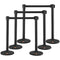 Crowd Control Stanchions, 6-Pack Crowd Control Barriers with 3PCS 6.5FT Black Retractable Belts, Plastic Stanchion Queue Post, Belt Barriers Line Divider Stanchion Set for Airport, Exhibition