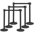 Crowd Control Stanchions, 6-Pack Crowd Control Barriers with 3PCS 6.5FT Black Retractable Belts, Plastic Stanchion Queue Post, Belt Barriers Line Divider Stanchion Set for Airport, Exhibition