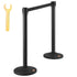 Crowd Control Stanchions, 6-Pack Crowd Control Barriers with 3PCS 6.5FT Black Retractable Belts, Plastic Stanchion Queue Post, Belt Barriers Line Divider Stanchion Set for Airport, Exhibition