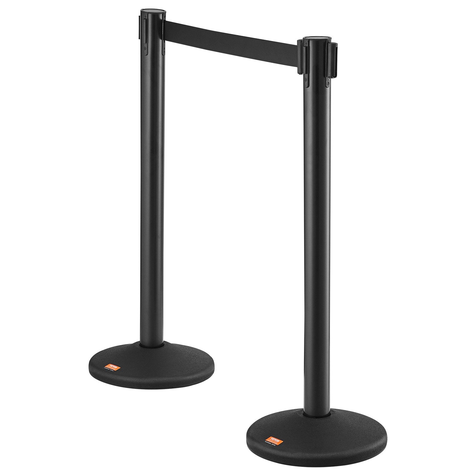 Crowd Control Stanchions, 6-Pack Crowd Control Barriers with 3PCS 6.5FT Black Retractable Belts, Plastic Stanchion Queue Post, Belt Barriers Line Divider Stanchion Set for Airport, Exhibition