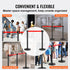 Crowd Control Stanchions, 2-Pack Crowd Control Barriers, Carbon Steel Baking Painted Stanchion Queue Post with 11FT Red Retractable Belt, Belt Barriers Line Divider for Exhibition, Airport