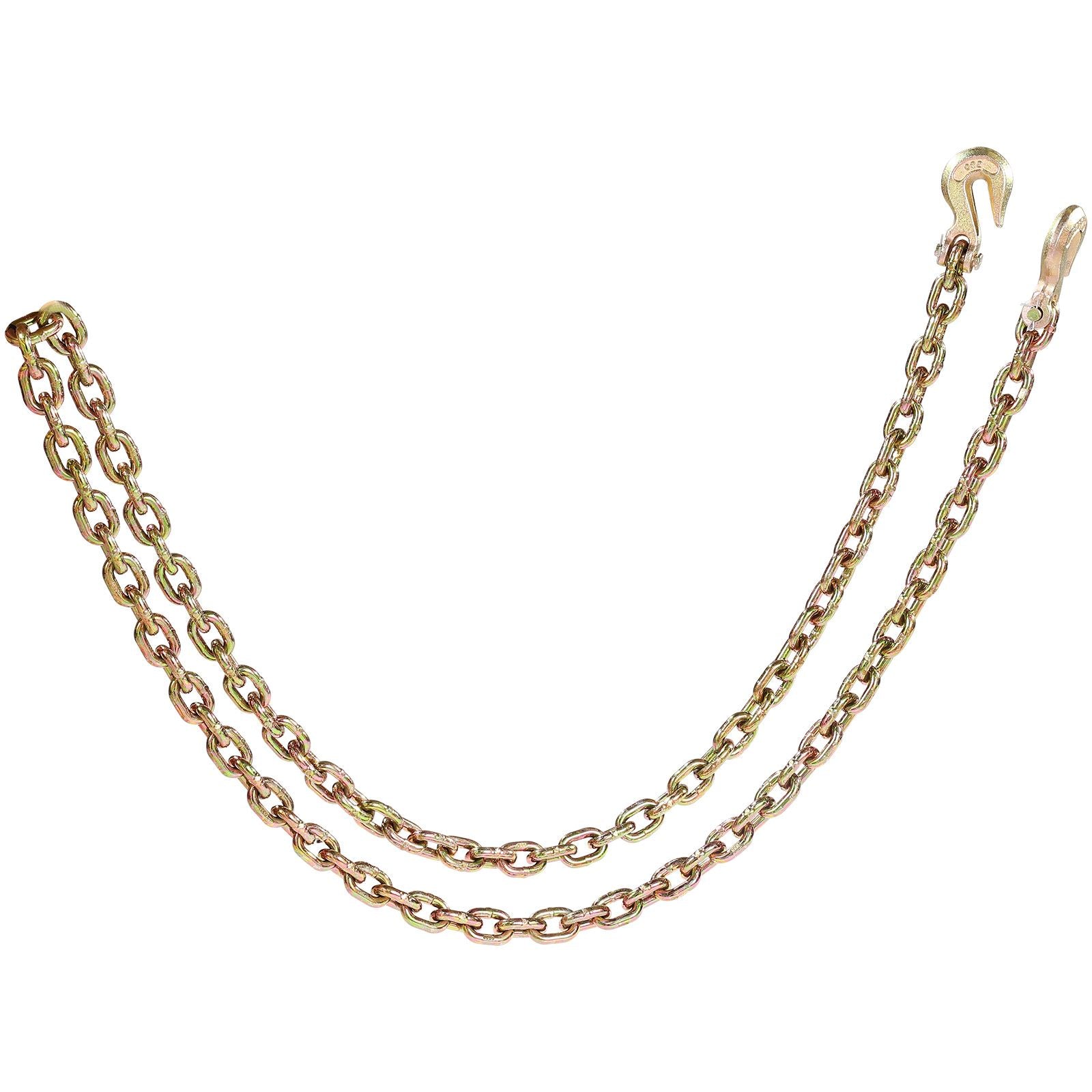 2 Pack G80 Transport Binder Chain 8mm x 316cm 2.22T Clevis Grab Hooks