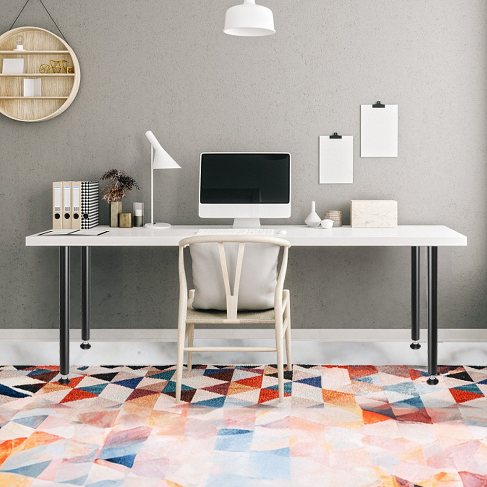 711.2MM Adjustable Desk Legs, Reinforced Steel Office Table Furniture legs Set of 4 for DIY, 544.3KG Load Capacity Heavy Duty Desk Legs, Quick Instalation Legs with Adjustable Foot Cup Black