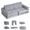 14 Piece Modular Kids Play Couch Sofa 28D Foam Convertible Toddler Gray