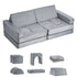 14 Piece Modular Kids Play Couch Sofa 28D Foam Convertible Toddler Gray