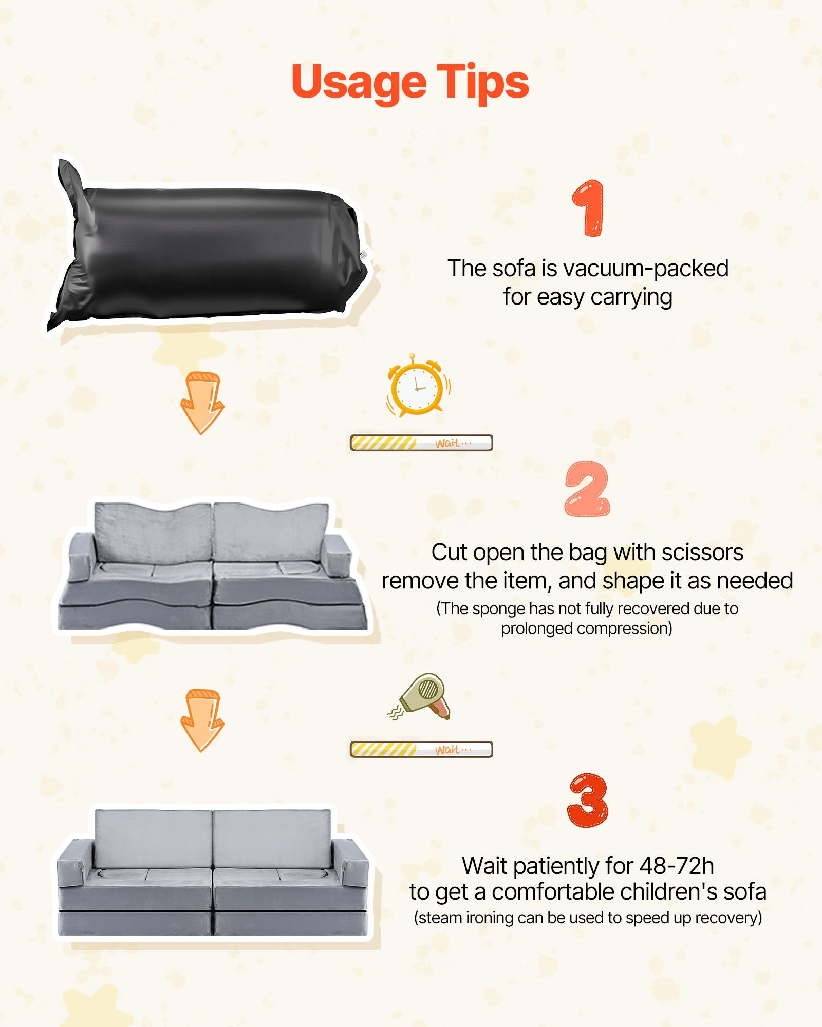 Modular Kids Play Couch, Sectional Toddler Sofa with Armrests, 28D Sponge & Short Pile, Convertible Kids Modular Couch DIY Creative Combination for Playroom, Bedroom, Living Room, 14 Pcs, Gray