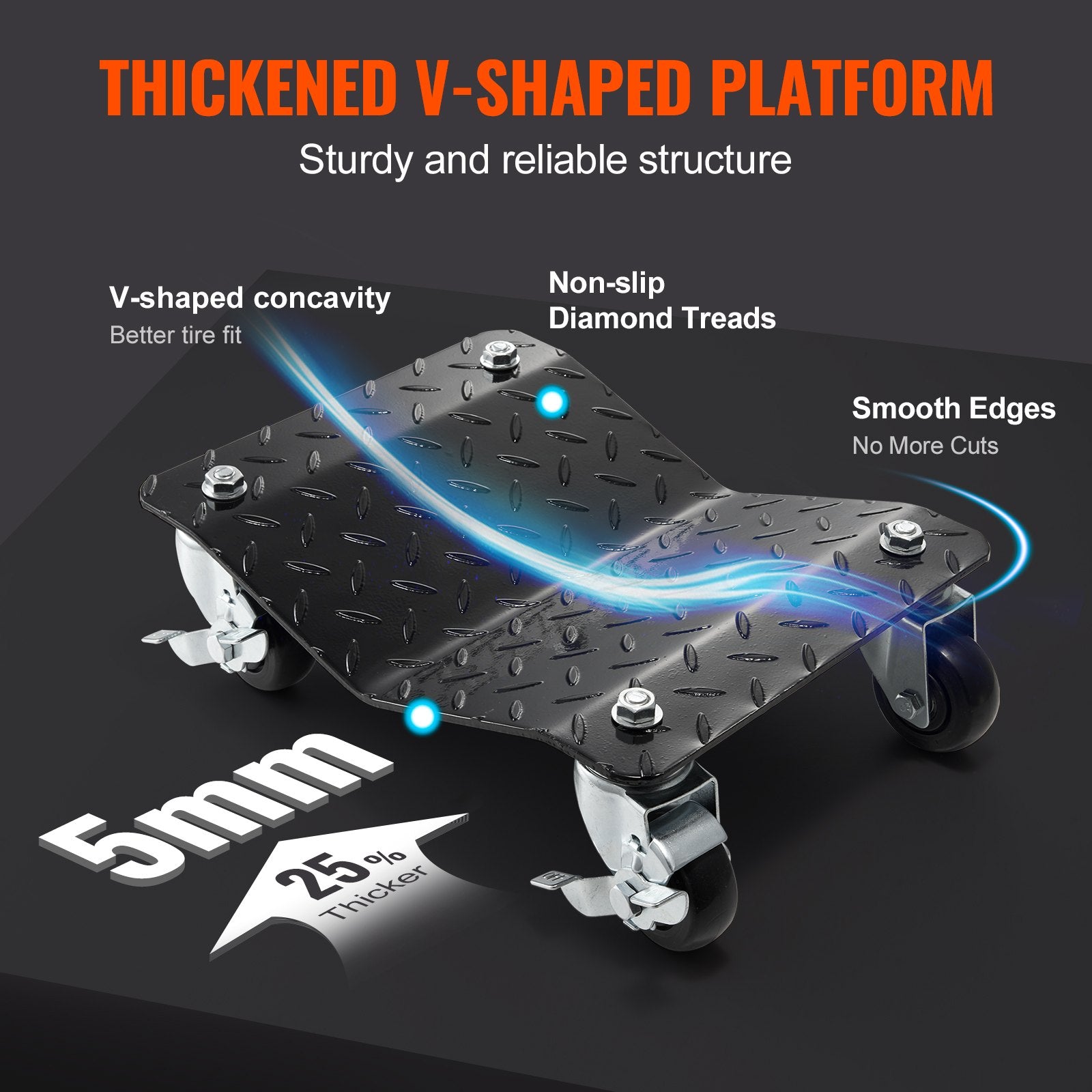 Car Dolly Wheel Tire Dolly 4 PCS Heavy Duty Skate Auto Repair Dolly 6000LB