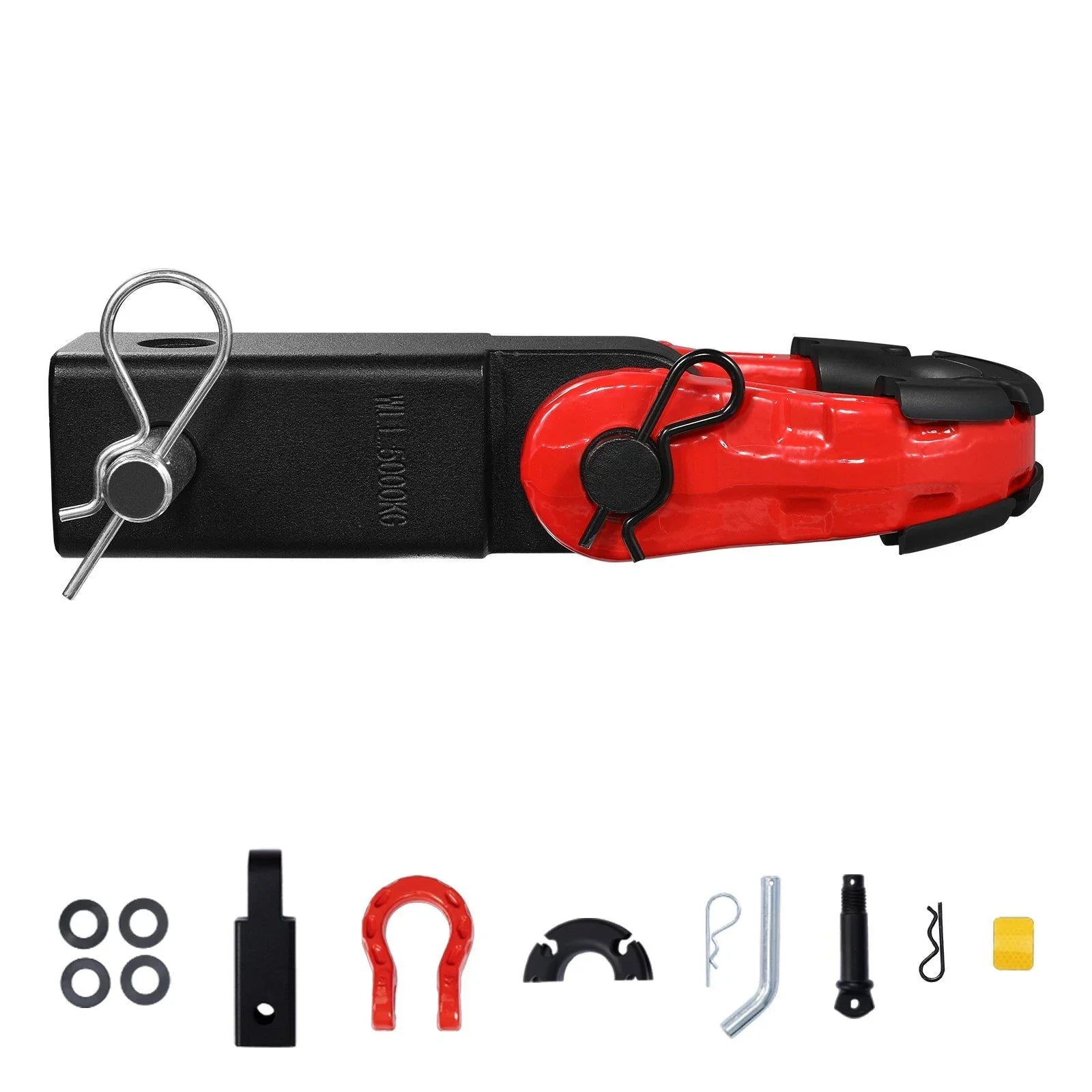Shackle Hitch Receiver, Fits 50 mm Receivers, 29.9 Tons Breaking Strength, D Ring Shackle with Trailer Hitch Lock Pin, Heavy Duty Towing Accessories for Trucks, Jeeps, Off-Road Vehicle Recovery