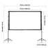 Projector Screen with Stand, 100 Inch 160° Wide Angle Indoor Outdoor Projection Screen, 16:9 4K HD Wrinkleless Portable Dual-Tripod Screens with Carry Bag, for Movie Home Theater Presentation