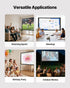 Projector Screen with Stand, 80 Inch 160° Wide Angle Indoor Outdoor Projection Screen, 16:9 4K HD Wrinkleless Portable Dual-Stand Screens with Carry Bag, for Movie Home Theater Presentation
