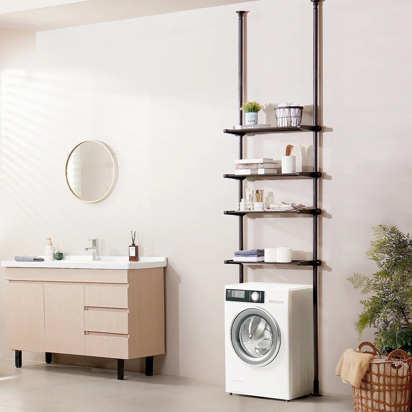Over the Toilet Storage 4-Tier Bathroom Shelf Rack Space Saver Organizer