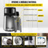 1.1 Gal Water Distiller, 0.3 Gal/H, 750W Distilled Water Maker Machine 0-99H Timing Set Temp Display, 304 Stainless Steel Countertop Distiller Glass Carafe Cleaning Powder 3 Carbon Packs, Silver