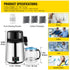 1.1 Gal Water Distiller, 0.3 Gal/H, 750W Distilled Water Maker Machine 0-99H Timing Set Temp Display, 304 Stainless Steel Countertop Distiller Glass Carafe Cleaning Powder 3 Carbon Packs, Silver