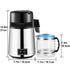 1.1 Gal Water Distiller, 0.3 Gal/H, 750W Distilled Water Maker Machine 0-99H Timing Set Temp Display, 304 Stainless Steel Countertop Distiller Glass Carafe Cleaning Powder 3 Carbon Packs, Silver