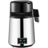 1.1 Gal Water Distiller, 0.3 Gal/H, 750W Distilled Water Maker Machine 0-99H Timing Set Temp Display, 304 Stainless Steel Countertop Distiller Glass Carafe Cleaning Powder 3 Carbon Packs, Silver