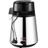 1.1 Gal Water Distiller, 0.3 Gal/H, 750W Distilled Water Maker Machine 0-99H Timing Set Temp Display, 304 Stainless Steel Countertop Distiller Glass Carafe Cleaning Powder 3 Carbon Packs, Silver