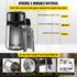 1.1 Gal Water Distiller, 0.3 Gal/H, 750W Distilled Water Maker Machine 0-99H Timing Set Temp Display, 304 Stainless Steel Countertop Distiller Glass Carafe Cleaning Powder 3 Carbon Packs, Silver