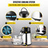1.1 Gal Water Distiller, 0.3 Gal/H, 750W Distilled Water Maker Machine 0-99H Timing Set Temp Display, 304 Stainless Steel Countertop Distiller Glass Carafe Cleaning Powder 3 Carbon Packs, Silver