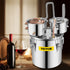 VEVOR Moonshine Still 5 Gal 21L Stainless Steel Water Alcohol Distiller Copper Tube Home Brewing Kit Build-in Thermometer for DIY Whisky Wine Brandy, 5GAL, 3 pots