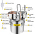 VEVOR Moonshine Still 5 Gal 21L Stainless Steel Water Alcohol Distiller Copper Tube Home Brewing Kit Build-in Thermometer for DIY Whisky Wine Brandy, 5GAL, 3 pots