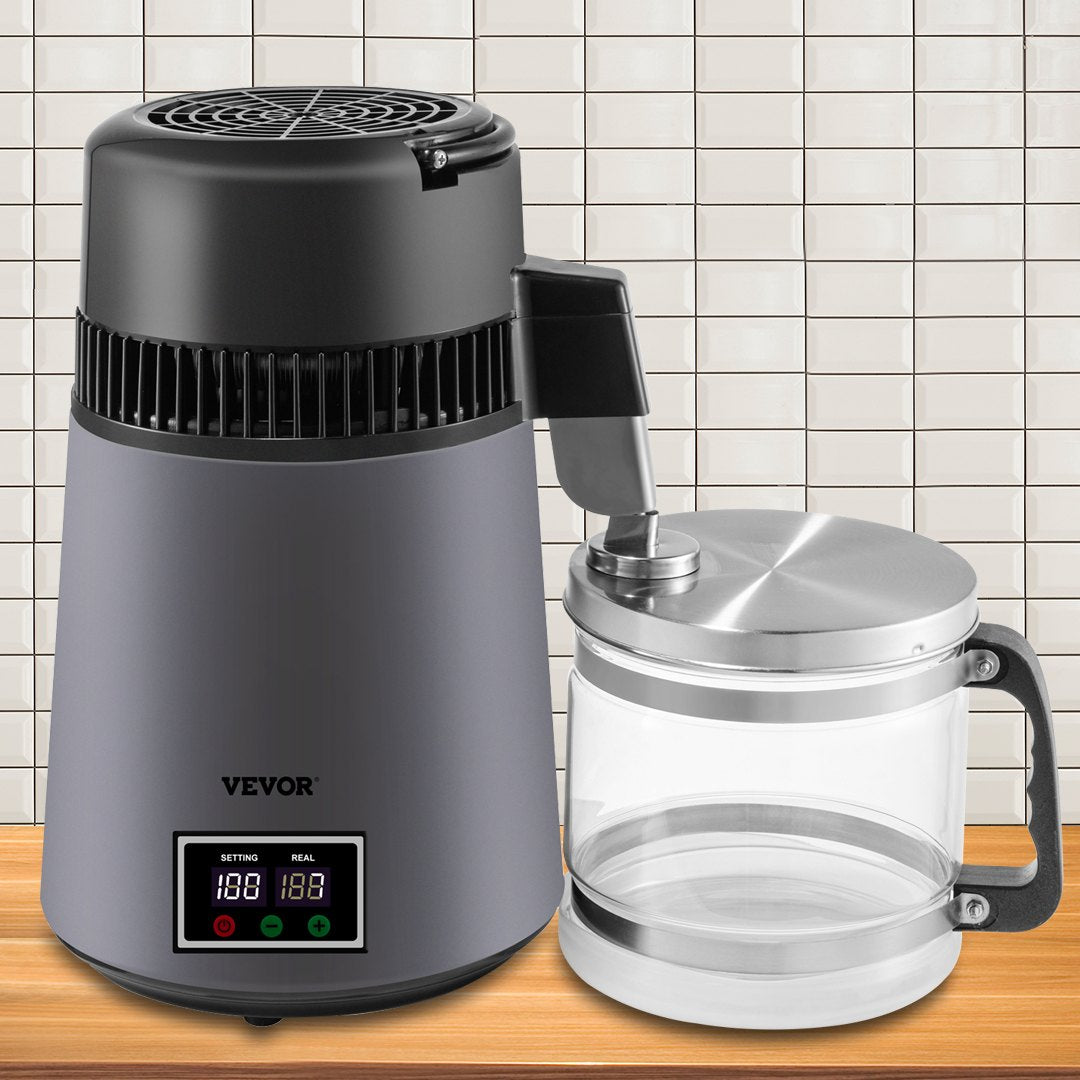 Home Water Distiller Distilled Water Maker 4 L with Dual Temp Display Grey