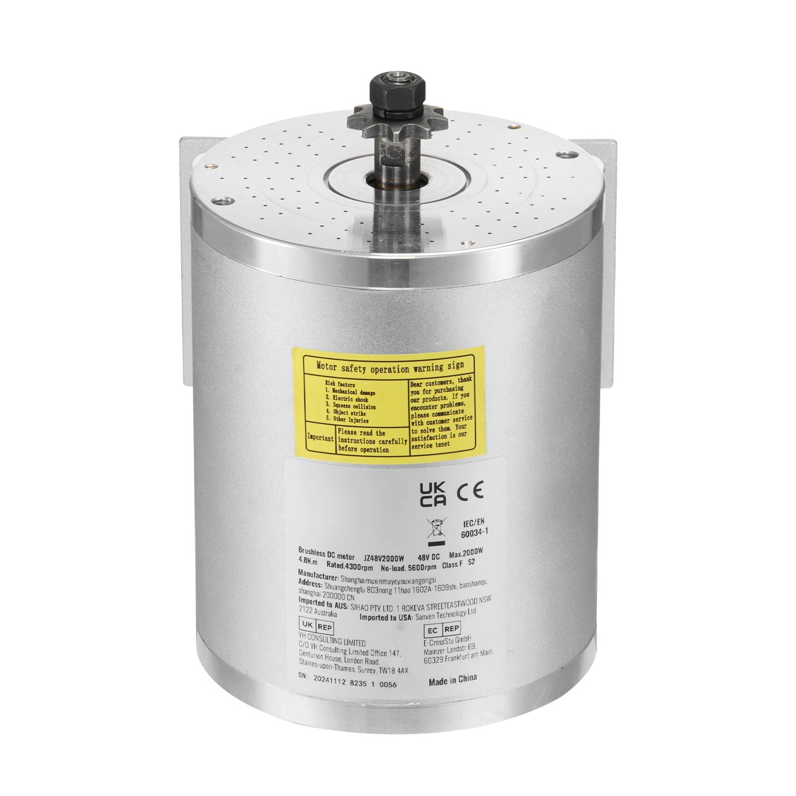 2000W 48V Brushless DC Motor Kit with Controller Throttle for E-Bike DIY