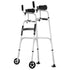 2-in-1 Folding Walker with Wheels Adjustable Armrests 450lbs Mobility Aid