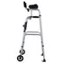 2 in 1 Folding Walker & Removable Armrests, Height Adjustable Foldable Walker with 5" Solid Wheels, Lightweight Aluminum | Front Wheeled Mobility Aid for Elderly Handicapped Disabled, 450 Pounds