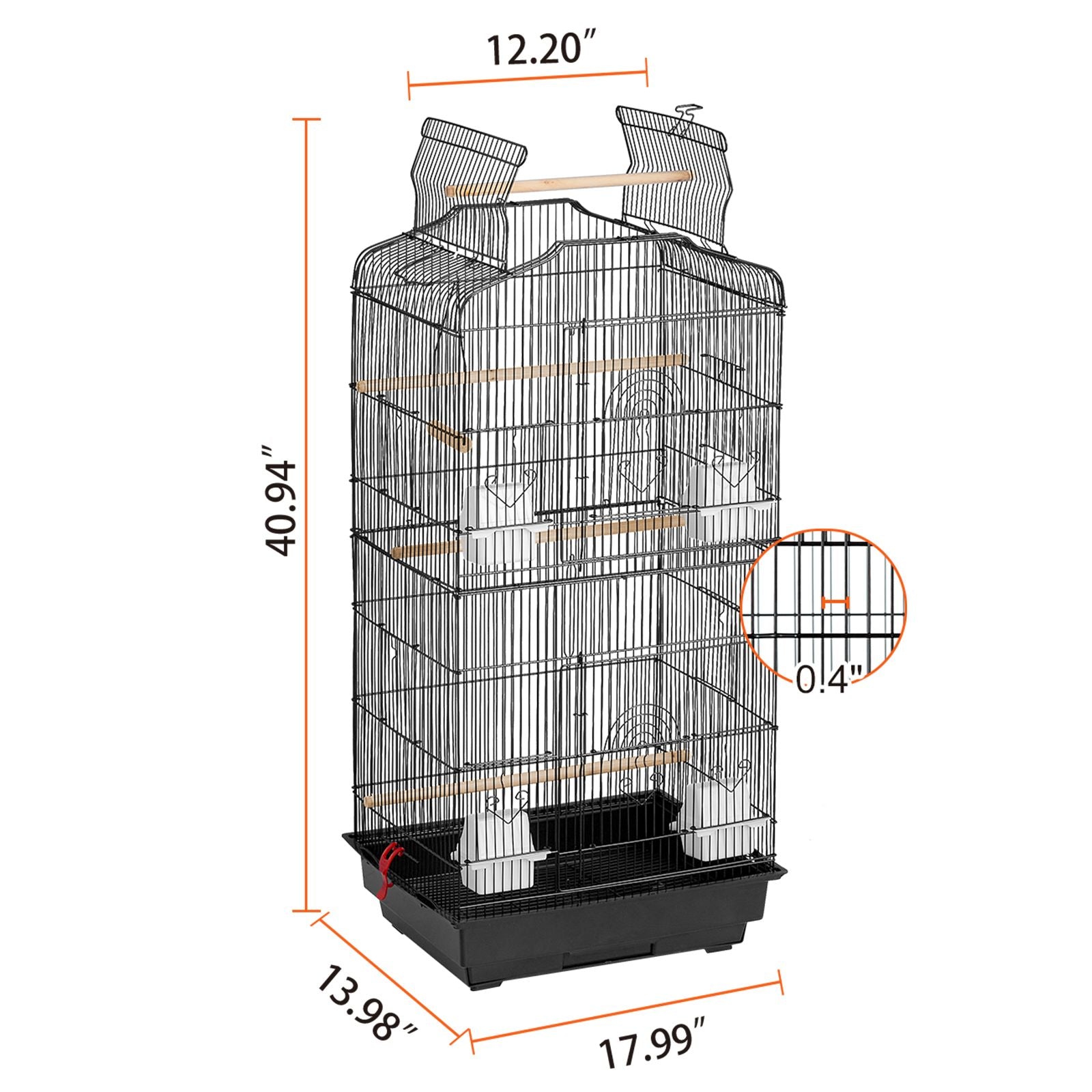Bird Flight Cage 39 in Hanging Metal Parakeet Cage for Cockatiels Parrot