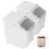 Ingredient Storage Bin, 2 x 15L Dispenser Bin with 2 Measuring Cups, Attachable Casters and Airtight Lid, 2 Pcs/Set Dog Pet Food Storage Container, PP Material Kitchen Rice Cereal Flour Bin