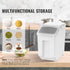 Ingredient Storage Bin, 2 x 15L Dispenser Bin with 2 Measuring Cups, Attachable Casters and Airtight Lid, 2 Pcs/Set Dog Pet Food Storage Container, PP Material Kitchen Rice Cereal Flour Bin
