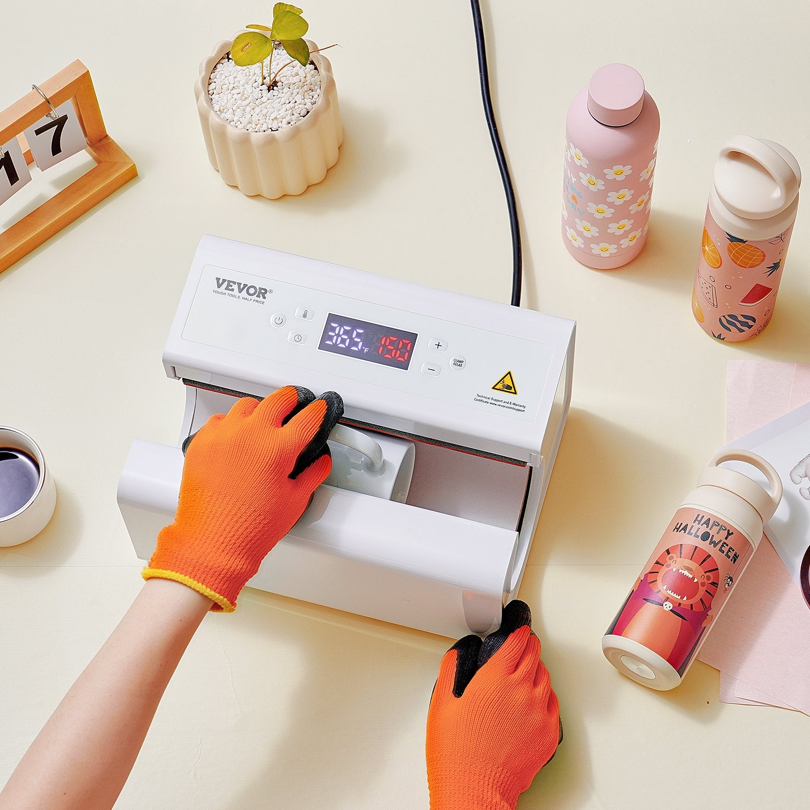 Auto Tumbler Heat Press Machine 325-887 ml Sublimation Mug Heat Press White