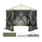 10x10FT Pop Up Screen Tent Gazebo with Mosquito Netting Privacy Cloths