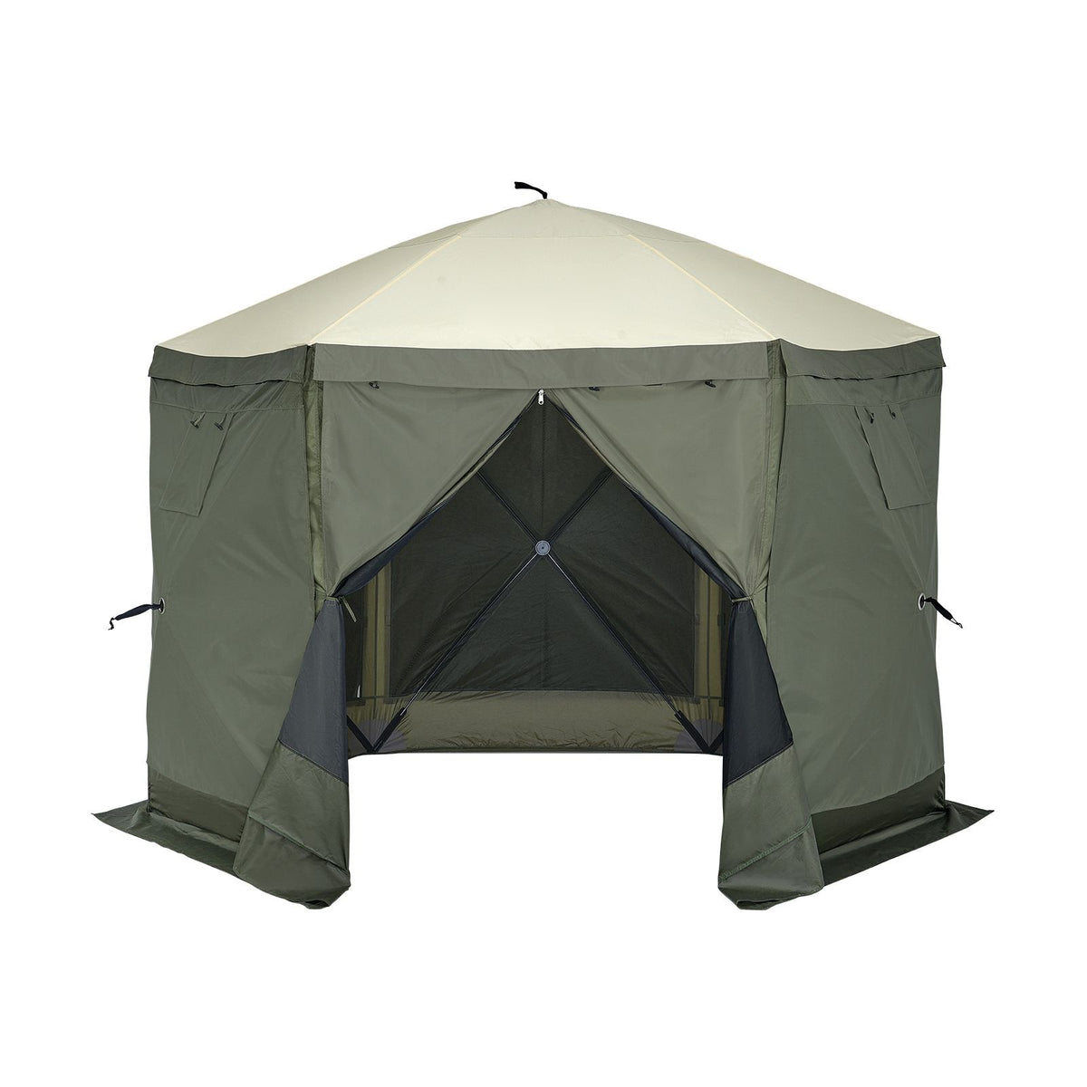 10x10FT Pop Up Screen Tent Gazebo with Mosquito Netting Privacy Cloths